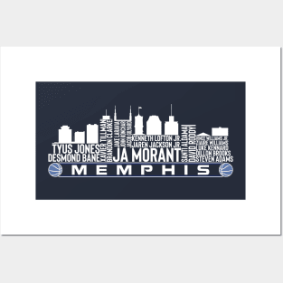 Memphis Basketball Team 23 Player Roster, Memphis City Skyline Posters and Art